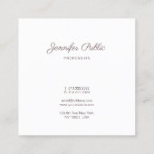 Beruflich Elegant Modernes Trendy Schlicht Quadratische Visitenkarte (Rückseite)