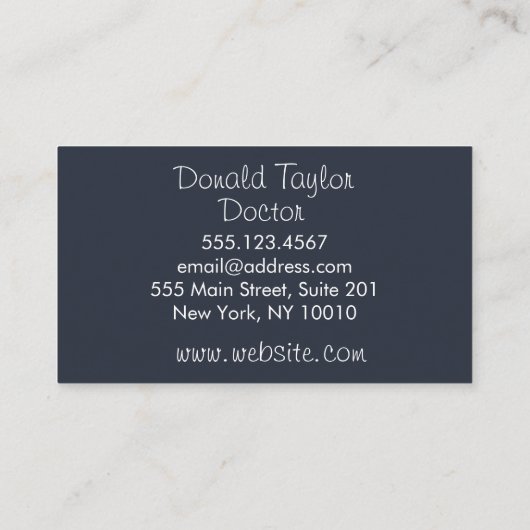 Beruflich Elegant Schlicht Simple Modern Blue Busi Visitenkarte (Rückseite)