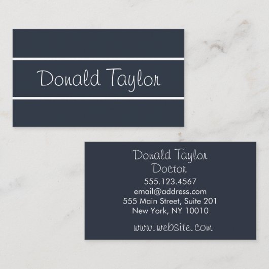 Beruflich Elegant Schlicht Simple Modern Blue Busi Visitenkarte (Vorne/Hinten)