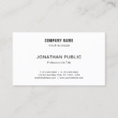 Beruflich Elegant Schwarz-weiß einfach modern Visitenkarte (Rückseite)