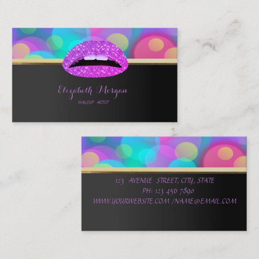 Beruflich Elegant Stilvoll, Lippen Visitenkarte (Vorne/Hinten)