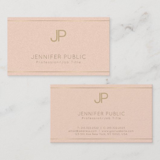 Beruflich Elegant Trendy Schlicht Luxury Monogram Visitenkarte (Vorne/Hinten)