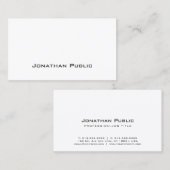 Beruflich Elegant weiß Moderne Saubere Schlicht Visitenkarte (Vorne/Hinten)