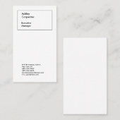 Beruflich-elegant-weiß schlicht-minimalistisch mod visitenkarte (Vorne/Hinten)