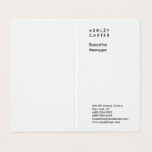 Beruflich-elegant-weiß schlicht-minimalistisch mod visitenkarten (Außenseite Aufgefaltet)