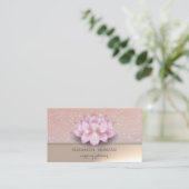 Beruflich Elegante Chic Glittery Lotus Blume Visitenkarte (Stehend Vorderseite)
