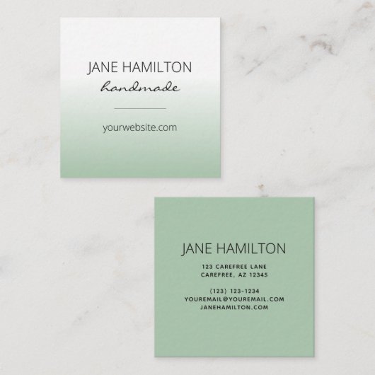 Beruflich Elegante grüne Visitenkarte (Vorne/Hinten)