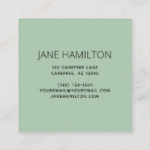 Beruflich Elegante grüne Visitenkarte (Rückseite)