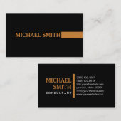Beruflich Elegante Moderne Bronze Schlicht Visitenkarte (Vorne/Hinten)