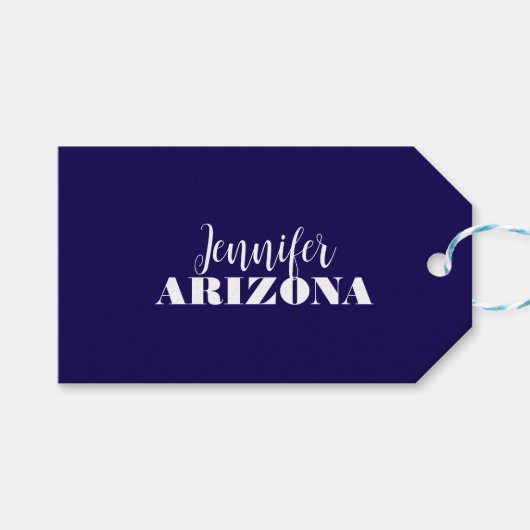 Beruflich elegante moderne minimalistisch dunkelbl geschenkanhänger (Vorderseite (Horizontal))