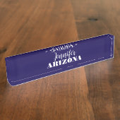 Beruflich elegante moderne minimalistisch dunkelbl namensplakette (Seite)