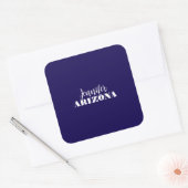 Beruflich elegante moderne minimalistisch dunkelbl quadratischer aufkleber (Umschlag)