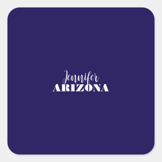 Beruflich elegante moderne minimalistisch dunkelbl quadratischer aufkleber (Vorderseite)