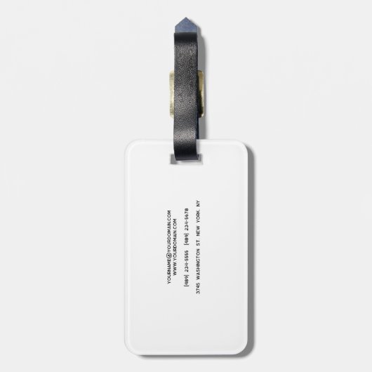 Beruflich elegante moderne minimalistische schlich gepäckanhänger (Rückseite vertikal)