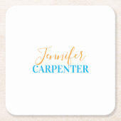 Beruflich elegante moderne minimalistische schlich rechteckiger pappuntersetzer (Vorderseite)