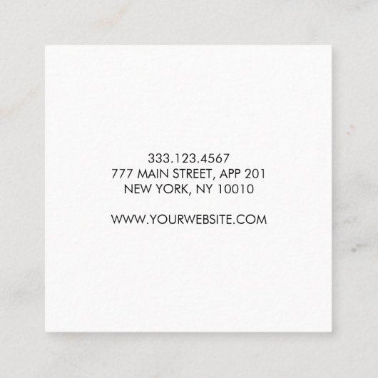 Beruflich Elegante Moderne Quadratische Visitenkarte (Rückseite)
