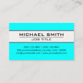 Beruflich Elegante Modernes Aqua Minimalistisch Visitenkarte (Rückseite)