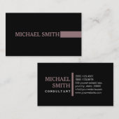Beruflich Elegante Modernes Bazar Schlicht Schwarz Visitenkarte (Vorne/Hinten)