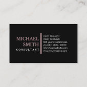 Beruflich Elegante Modernes Bazar Schlicht Schwarz Visitenkarte (Rückseite)