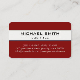 Beruflich Elegante Modernes Maroon Minimalistisch Visitenkarte