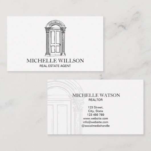 Beruflich Elegante Realtor Real Anwesen Agent Visitenkarte (Vorne/Hinten)