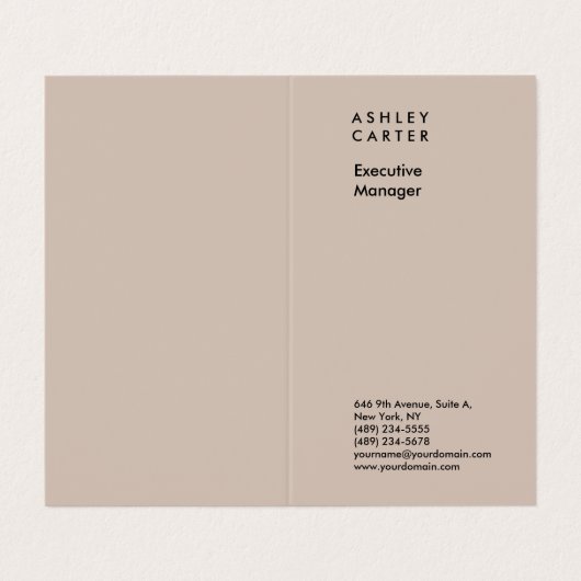 Beruflich elegante schlicht-minimalistisch-modern visitenkarten (Außenseite Aufgefaltet)