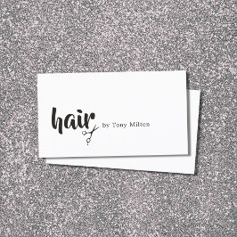 Beruflich Elegante Schwarz-weiße Haarstylistin Visitenkarte