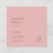 Beruflich Eleganter Anfangsbrief Luxus Schlicht Quadratische Visitenkarte (Rückseite)