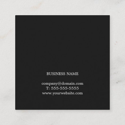 Beruflich Eleganter Minimalistischer Berater Quadratische Visitenkarte (Rückseite)
