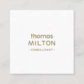 Beruflich Eleganter Minimalistischer Berater Quadratische Visitenkarte (Vorderseite)