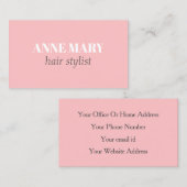 Beruflich Eleganter Rosa Friseursalon Visitenkarte (Vorne/Hinten)
