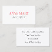 Beruflich Eleganter Rosa Grauer Friseursalon Visitenkarte (Vorne/Hinten)
