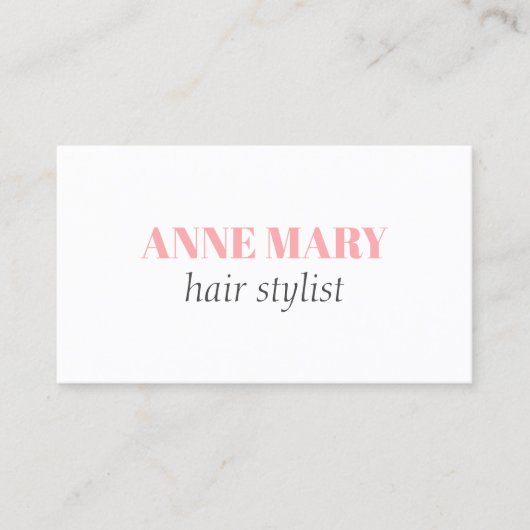 Beruflich Eleganter Rosa Grauer Friseursalon Visitenkarte (Vorderseite)