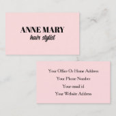 Beruflich Eleganter Rosa Schwarzer Friseursalon Visitenkarte (Vorne/Hinten)