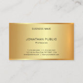 Beruflich Elegantes Glamour Gold Modernes Schlicht Visitenkarte (Rückseite)