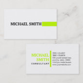 Beruflich Elegantes Limon Modernes Schlichtes Weiß Visitenkarte (Vorne/Hinten)