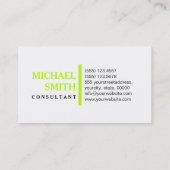 Beruflich Elegantes Limon Modernes Schlichtes Weiß Visitenkarte (Rückseite)