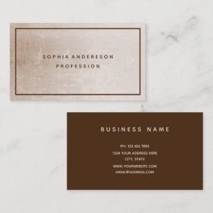 Beruflich Elegantes modernes Beige Brown Business Visitenkarte