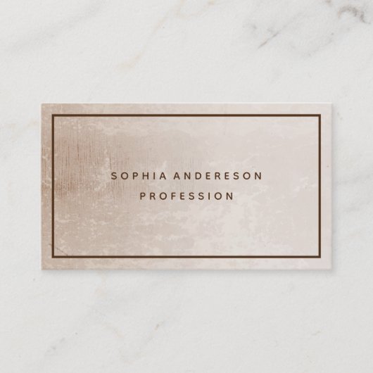 Beruflich Elegantes modernes Beige Brown Business Visitenkarte (Vorderseite)