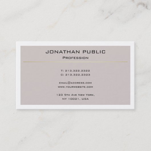 Beruflich Elegantes modernes Design Einfach Schlic Visitenkarte (Vorderseite)