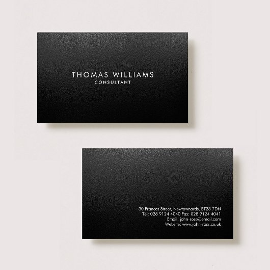 Beruflich Elegantes modernes Schlichtes Schwarzes Visitenkarte