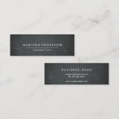Beruflich Elegantes, modernes Schwarzes Brett Mini Visitenkarte (Vorne/Hinten)