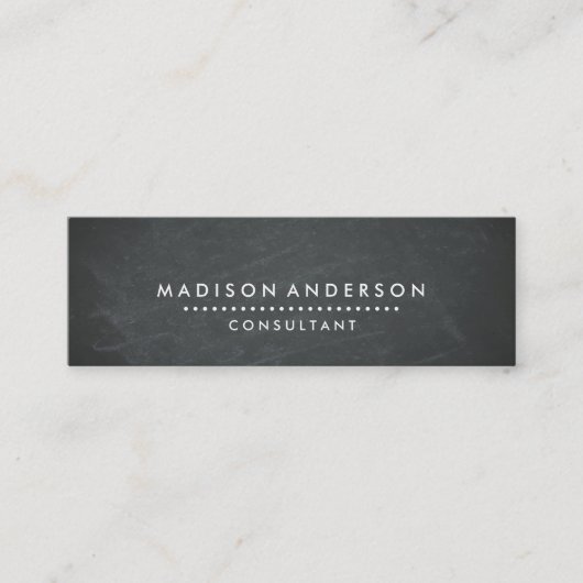Beruflich Elegantes, modernes Schwarzes Brett Mini Visitenkarte (Vorderseite)