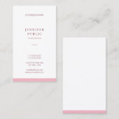 Beruflich Elegantes Rosa Modernes, Minimalistische Visitenkarte (Vorne/Hinten)