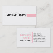 Beruflich Elegantes Rosa Modernes Schlichtes Weiß Visitenkarte (Vorne/Hinten)