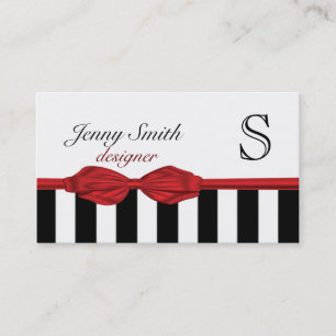 Beruflich Elegantes rotes Armband-Monogramm Visitenkarte