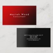 Beruflich Elegantes Rotes Schwarzes Minimalistisch Visitenkarte (Vorne/Hinten)