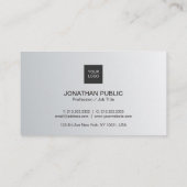 Beruflich Elegantes Silver Einfaches Chic Schlicht Visitenkarte (Rückseite)