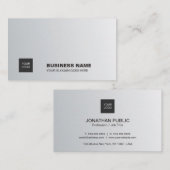 Beruflich Elegantes Silver Einfaches Chic Schlicht Visitenkarte (Vorne/Hinten)