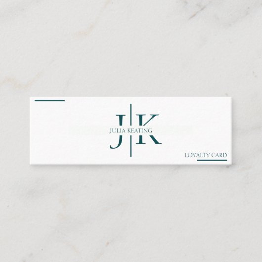 Beruflich Emerald Green Modern Minimalistisch Salo Treuekarte (Vorderseite)